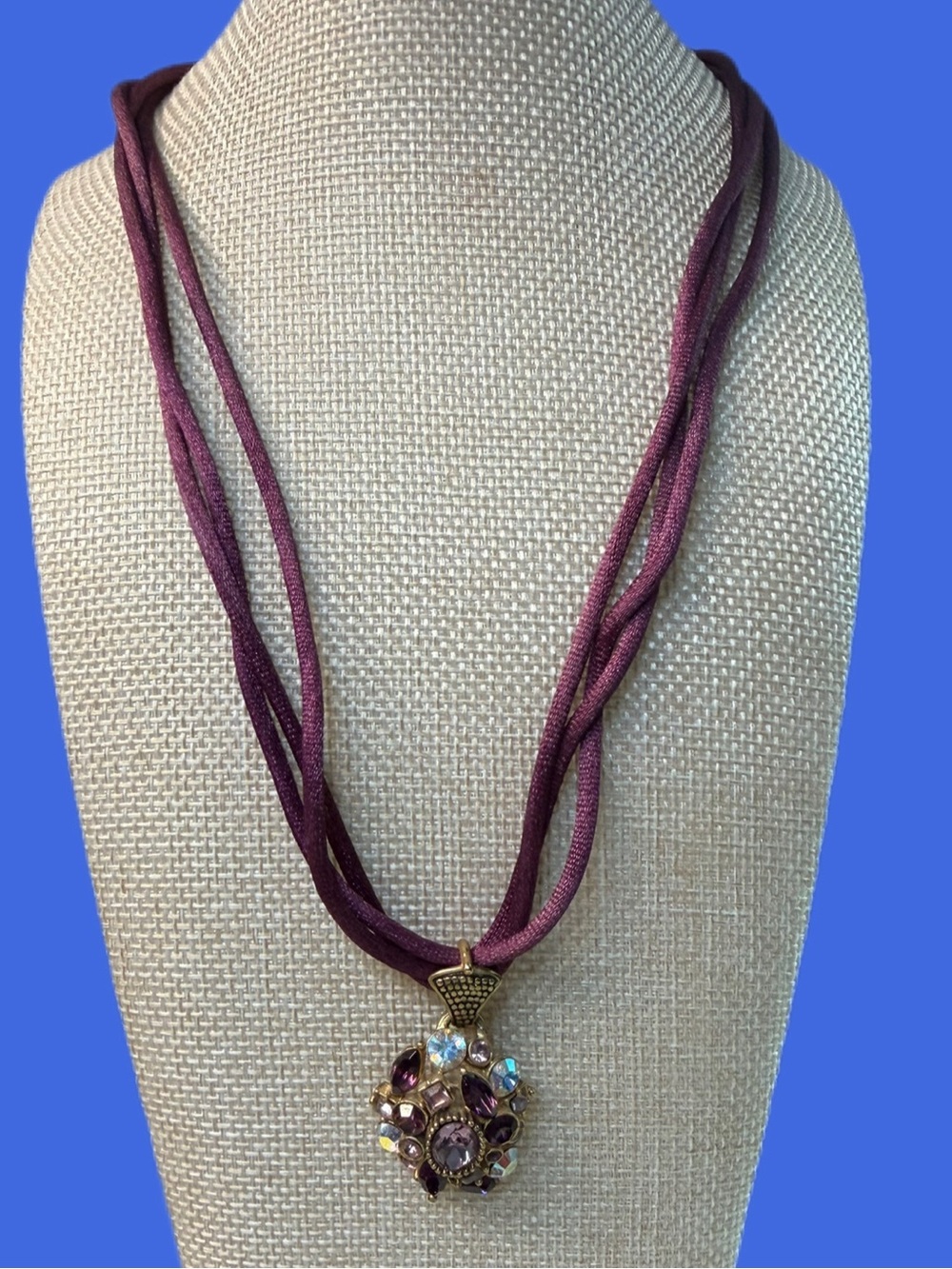 Purple Crystal Pendant Necklace